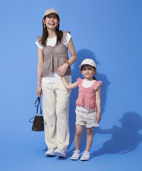 petit main（プティマイン）の「レースキャミドッキングTシャツ（Tシャツ/カットソー・キッズ・ピンク/モカ/ライトブルー・120cm/130cm/110cm/100cm/80ｃｍ/90cm）」の18枚目の写真