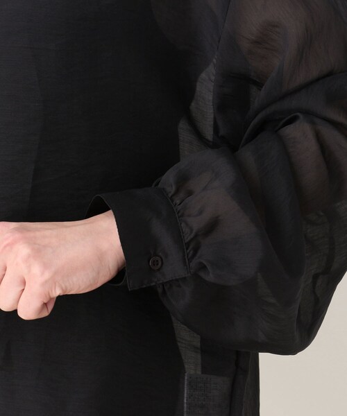 pink adobe（ピンクアドベ）の「◆【M-LL】シアーバンドカラーシャツ（シャツ/ブラウス・レディース・ブラック/イエロー/ライトパープル・40/38/42）」の8枚目の写真