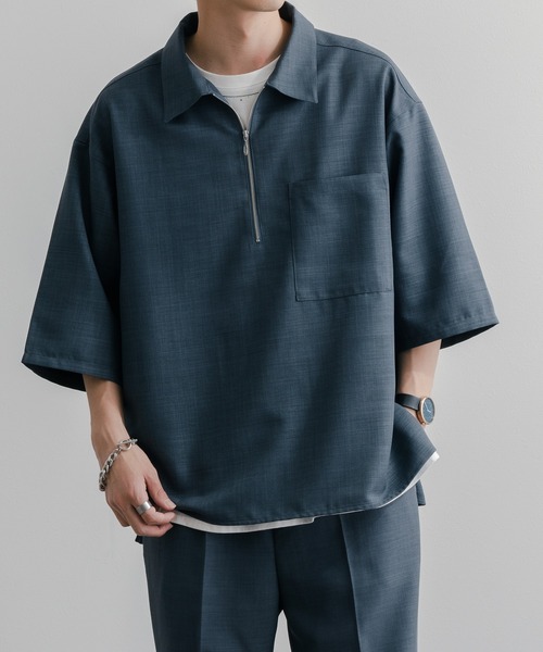 epnok ジャケットライクハーフスリーブシャツ EPNK】Jacket like half sleeve shirt / ジャケットライクハーフ