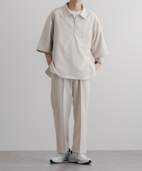 epnok（エプノック）の「リネンライクハーフジップルーズシャツ（シャツ/ブラウス・メンズ・ナチュラル/グレイッシュブルー/ブラック・MEDIUM/LARGE/SMALL）」の10枚目の写真