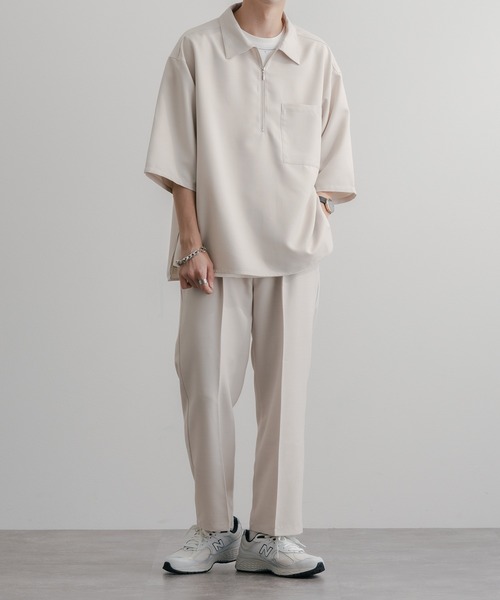 epnok（エプノック）の「リネンライクハーフジップルーズシャツ（シャツ/ブラウス・メンズ・ナチュラル/グレイッシュブルー/ブラック・MEDIUM/LARGE/SMALL）」の11枚目の写真