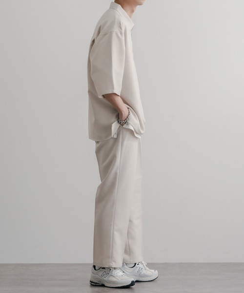 epnok（エプノック）の「リネンライクハーフジップルーズシャツ（シャツ/ブラウス・メンズ・ナチュラル/グレイッシュブルー/ブラック・MEDIUM/LARGE/SMALL）」の14枚目の写真