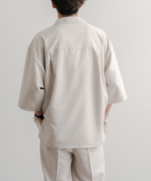 epnok（エプノック）の「リネンライクハーフジップルーズシャツ（シャツ/ブラウス・メンズ・ナチュラル/グレイッシュブルー/ブラック・MEDIUM/LARGE/SMALL）」の8枚目の写真