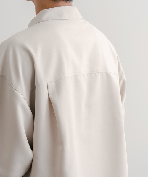 epnok（エプノック）の「リネンライクハーフジップルーズシャツ（シャツ/ブラウス・メンズ・ナチュラル/グレイッシュブルー/ブラック・MEDIUM/LARGE/SMALL）」の19枚目の写真