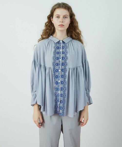 FRAPBOIS（フラボア）の「ストーバー ブラウス（シャツ/ブラウス・レディース・ブルー系その他/ブラック系その他・1/0）」の9枚目の写真