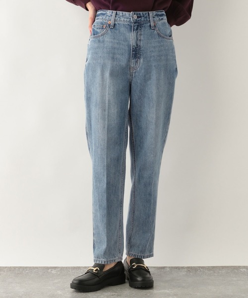 GLOBAL WORK（グローバルワーク）の「GOODデニムテーパードパンツ/948006（デニムパンツ・レディース・ライトブルー/ブルー/オフホワイト/ダークグレー/ネイビー/パープル系その他2/ベージュ/ライトピンク・MEDIUM/SMALL/LARGE/X-SMALL）」の6枚目の写真