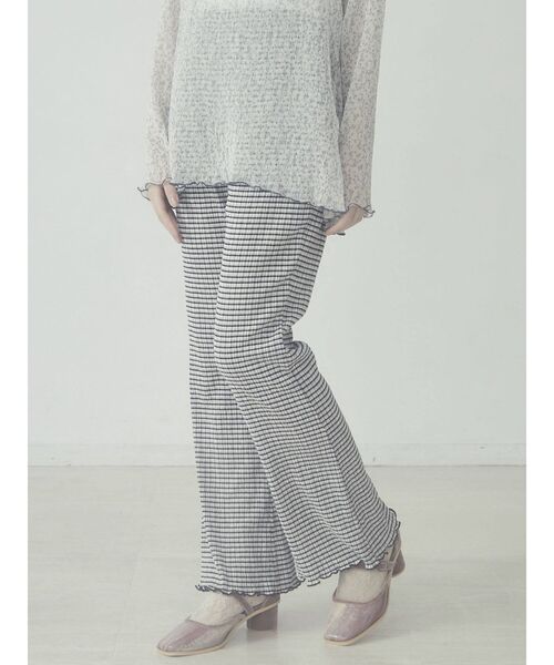 merry jenny（メリージェニー）の「ギャザーギンガムフレアパンツ（その他パンツ・レディース・ブラック/ベージュ/オレンジ・FREE）」の7枚目の写真