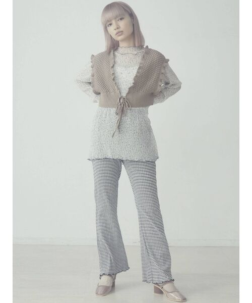 merry jenny（メリージェニー）の「ギャザーギンガムフレアパンツ（その他パンツ・レディース・ブラック/ベージュ/オレンジ・FREE）」の10枚目の写真