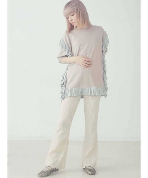 merry jenny（メリージェニー）の「ギャザーギンガムフレアパンツ（その他パンツ・レディース・ブラック/ベージュ/オレンジ・FREE）」の20枚目の写真