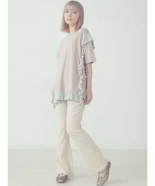 merry jenny（メリージェニー）の「ギャザーギンガムフレアパンツ（その他パンツ・レディース・ブラック/ベージュ/オレンジ・FREE）」の15枚目の写真