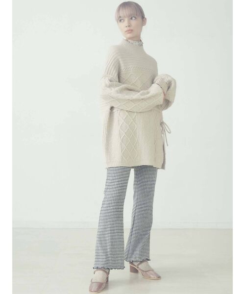 merry jenny（メリージェニー）の「ギャザーギンガムフレアパンツ（その他パンツ・レディース・ブラック/ベージュ/オレンジ・FREE）」の18枚目の写真