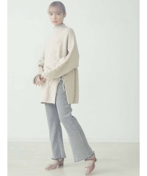 merry jenny（メリージェニー）の「ギャザーギンガムフレアパンツ（その他パンツ・レディース・ブラック/ベージュ/オレンジ・FREE）」の9枚目の写真