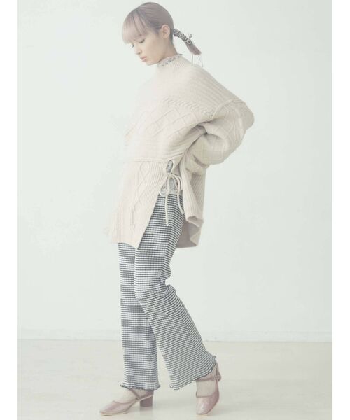 merry jenny（メリージェニー）の「ギャザーギンガムフレアパンツ（その他パンツ・レディース・ブラック/ベージュ/オレンジ・FREE）」の6枚目の写真