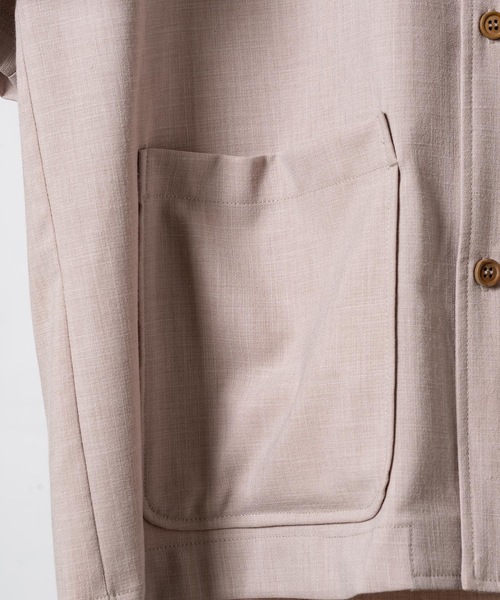 INTER FACTORY（インターファクトリー）の「ファッションインフルエンサー たいが - リネンタッチカバーオールシャツ　made in INTER FACTORY（シャツ/ブラウス・メンズ・ベージュ/チャコールグレー・MEDIUM/LARGE）」の14枚目の写真