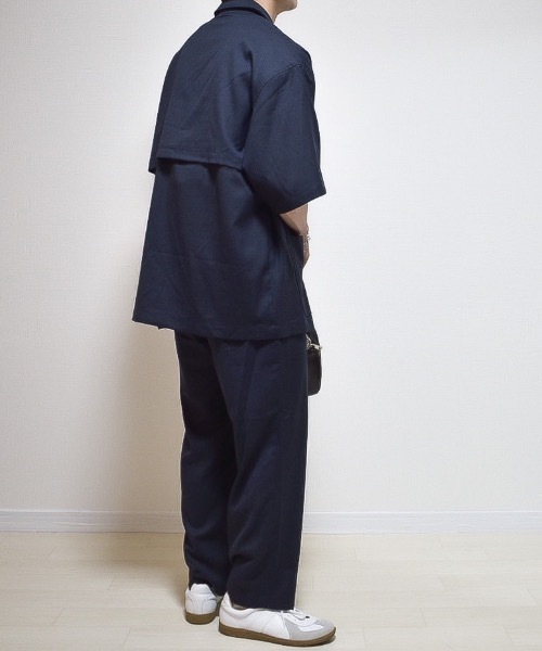 INTER FACTORY（インターファクトリー）の「ファッションインフルエンサー たいが - リネンタッチカバーオールシャツ　made in INTER FACTORY（シャツ/ブラウス・メンズ・ベージュ/チャコールグレー・MEDIUM/LARGE）」の20枚目の写真