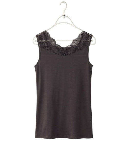 YU'NOW（ユナウ）の「【吸湿発熱】【抗菌防臭】２ＷＡＹタンクトップ（インナーウェア/肌着・レディース・ブルー/ラベンダー/グレイッシュベージュ/ブラック/オフホワイト/チャコールグレー/グレー/アッシュブラウン/グリーン・MEDIUM/X-LARGE/XXX-LARGE/LARGE/XX-LARGE/XXXX-LARGE/SMALL）」の18枚目の写真