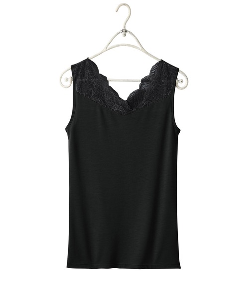 YU'NOW（ユナウ）の「【吸湿発熱】【抗菌防臭】２ＷＡＹタンクトップ（インナーウェア/肌着・レディース・ブルー/ラベンダー/グレイッシュベージュ/ブラック/オフホワイト/チャコールグレー/グレー/アッシュブラウン/グリーン・MEDIUM/X-LARGE/XXX-LARGE/LARGE/XX-LARGE/XXXX-LARGE/SMALL）」の13枚目の写真