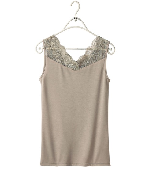 YU'NOW（ユナウ）の「【吸湿発熱】【抗菌防臭】２ＷＡＹタンクトップ（インナーウェア/肌着・レディース・ブルー/ラベンダー/グレイッシュベージュ/ブラック/オフホワイト/チャコールグレー/グレー/アッシュブラウン/グリーン・MEDIUM/X-LARGE/XXX-LARGE/LARGE/XX-LARGE/XXXX-LARGE/SMALL）」の15枚目の写真