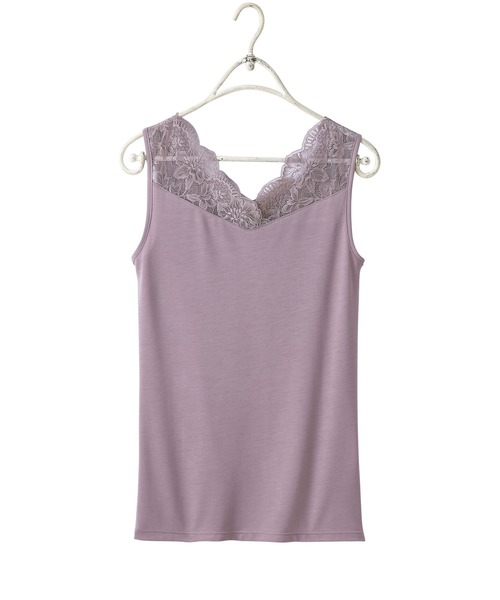 YU'NOW（ユナウ）の「【吸湿発熱】【抗菌防臭】２ＷＡＹタンクトップ（インナーウェア/肌着・レディース・ブルー/ラベンダー/グレイッシュベージュ/ブラック/オフホワイト/チャコールグレー/グレー/アッシュブラウン/グリーン・MEDIUM/X-LARGE/XXX-LARGE/LARGE/XX-LARGE/XXXX-LARGE/SMALL）」の17枚目の写真