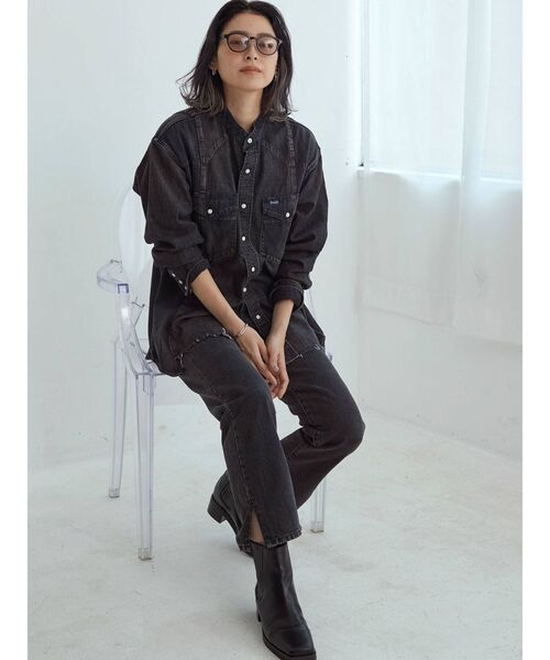 Ungrid(アングリッド)の「スクエアトゥサイドゴアブーツ(ブーツ・レディース・ブラウン/ブラック・L/M/S)」の9枚目の写真