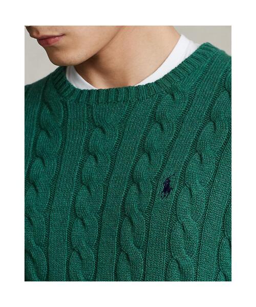 POLO RALPH LAUREN（ポロ ラルフ ローレン）の「ケーブルニット コットン セーター（ニット/セーター・メンズ・グリーン・XL/XS/L/S/M/XXL）」の3枚目の写真