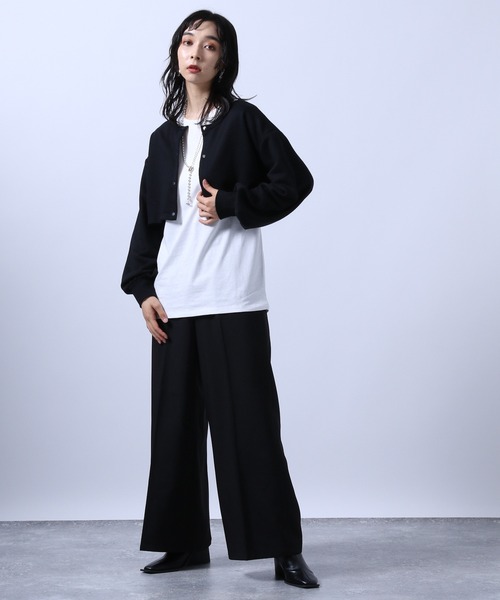 HARE（ハレ）の「2Pウラケショートカーディガン＊タンクトップ(HARE)（カーディガン/ボレロ・レディース・ブラック/ベージュ/グレー・FREE）」の9枚目の写真