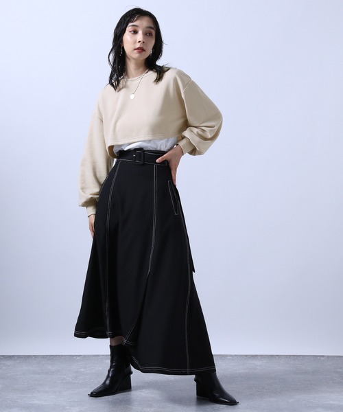 HARE（ハレ）の「2Pウラケショートカーディガン＊タンクトップ(HARE)（カーディガン/ボレロ・レディース・ブラック/ベージュ/グレー・FREE）」の14枚目の写真