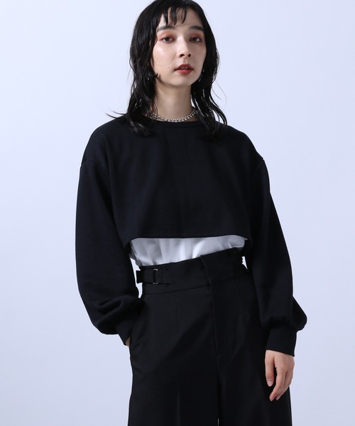 HARE（ハレ）の「2Pウラケショートカーディガン＊タンクトップ(HARE)（カーディガン/ボレロ・レディース・ブラック/ベージュ/グレー・FREE）」の10枚目の写真