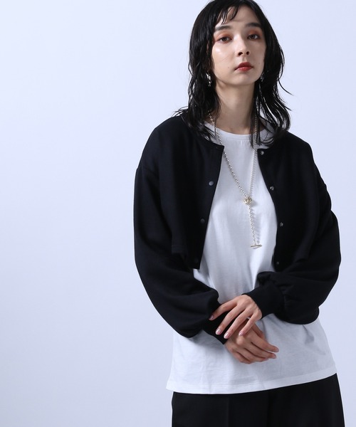 HARE（ハレ）の「2Pウラケショートカーディガン＊タンクトップ(HARE)（カーディガン/ボレロ・レディース・ブラック/ベージュ/グレー・FREE）」の15枚目の写真