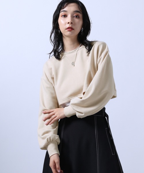 HARE（ハレ）の「2Pウラケショートカーディガン＊タンクトップ(HARE)（カーディガン/ボレロ・レディース・ブラック/ベージュ/グレー・FREE）」の16枚目の写真