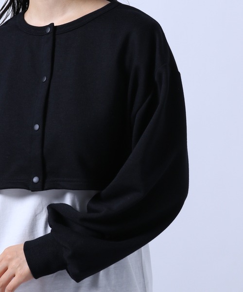 HARE（ハレ）の「2Pウラケショートカーディガン＊タンクトップ(HARE)（カーディガン/ボレロ・レディース・ブラック/ベージュ/グレー・FREE）」の22枚目の写真