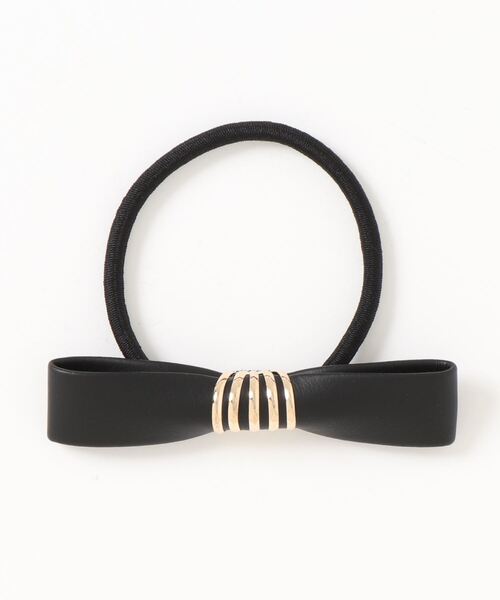 ma chere Cosette?（マシェールコゼット）の「エコレザーリボンヘアゴム（ヘアゴム・レディース・ブラック/キャメル/アイボリー・FREE）」の5枚目の写真