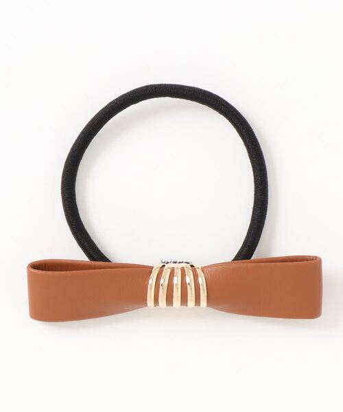 ma chere Cosette?（マシェールコゼット）の「エコレザーリボンヘアゴム（ヘアゴム・レディース・ブラック/キャメル/アイボリー・FREE）」の6枚目の写真