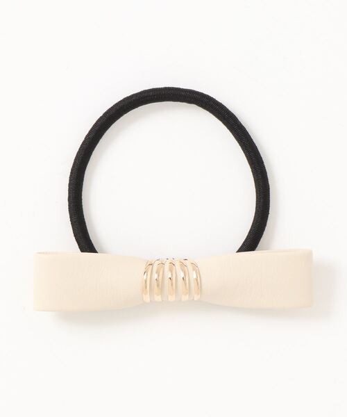 ma chere Cosette?（マシェールコゼット）の「エコレザーリボンヘアゴム（ヘアゴム・レディース・ブラック/キャメル/アイボリー・FREE）」の7枚目の写真