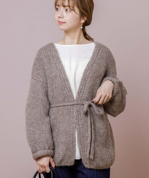 flower（フラワー）の「テンダネスカーディガン（カーディガン/ボレロ・レディース・ホワイト/ブラウン/ピンク・FREE）」の2枚目の写真