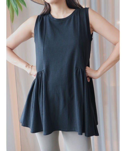 TRUNC（トランクエイティーエイト）の「Flare Cut Peplum Tops（Tシャツ/カットソー・レディース・オフホワイト/ブラック/ベージュ・FREE）」の16枚目の写真