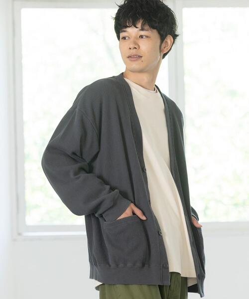 coen（コーエン）の「ワッフルリラックスカーディガン（カーディガン/ボレロ・メンズ・ブラック/ライトブルー・LARGE/SMALL/X-LARGE/MEDIUM）」の14枚目の写真
