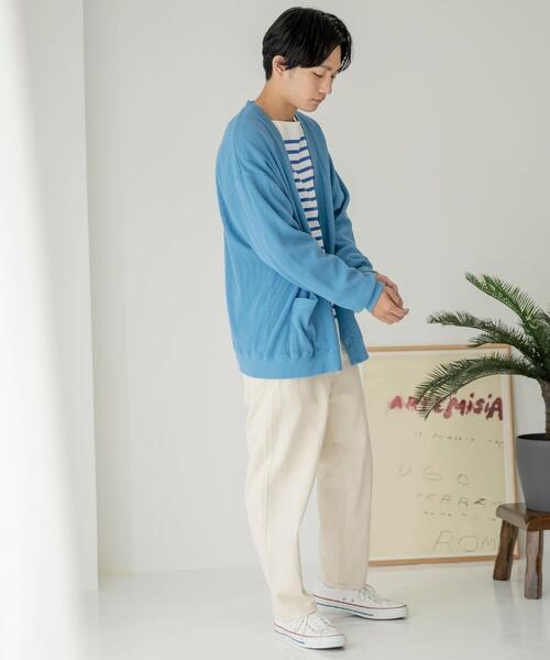 coen（コーエン）の「ワッフルリラックスカーディガン（カーディガン/ボレロ・メンズ・ブラック/ライトブルー・LARGE/SMALL/X-LARGE/MEDIUM）」の10枚目の写真