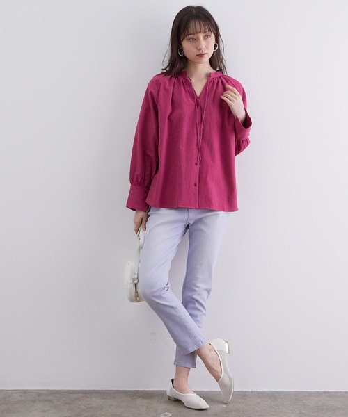 VIS（ビス）の「長袖ブラウス（シャツ/ブラウス・レディース・オフホワイト・FREE）」の3枚目の写真