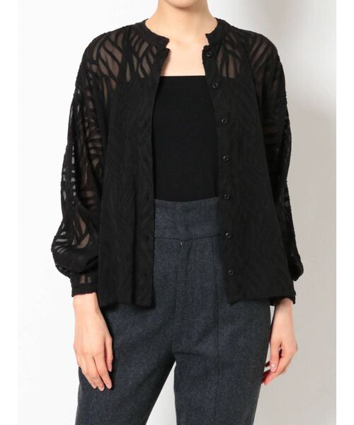 EMODA（エモダ）の「アームカーブスタンドシャツ（シャツ/ブラウス・レディース・ブラック/アイボリー/その他・FREE）」の11枚目の写真