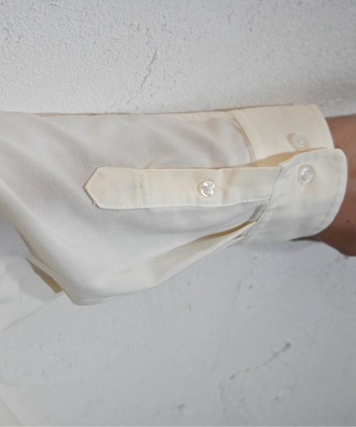 Anytime Songs(エニータイムソングス)の「ポリラミー バンドカラーシャツ(シャツ/ブラウス・メンズ・カーキ/ネイビー/ホワイト/ベージュ/ブラック・MEDIUM/LARGE/X-LARGE)」の14枚目の写真