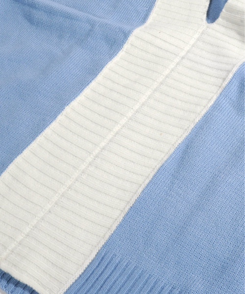 neos（ネオス）の「【neos -addictive design-】ルーズシルエット バイカラー Vネック チルデン ニット ベスト（ベスト・メンズ・ブルー/ベージュ/ブラック・MEDIUM/X-LARGE/LARGE）」の21枚目の写真