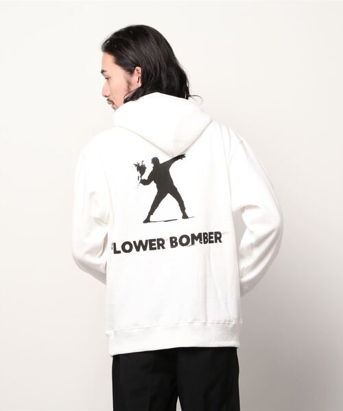 BRANDALISED（ブランダライズド）の「BRANDALISED ブランダライズド FLOWER　BOMBER P/Oパーカー（パーカー・メンズ・ブラック/杢グレー/ホワイト・MEDIUM/LARGE/X-LARGE）」の5枚目の写真