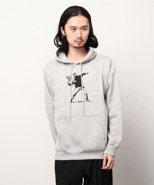 BRANDALISED（ブランダライズド）の「BRANDALISED ブランダライズド FLOWER　BOMBER P/Oパーカー（パーカー・メンズ・ブラック/杢グレー/ホワイト・MEDIUM/LARGE/X-LARGE）」の21枚目の写真