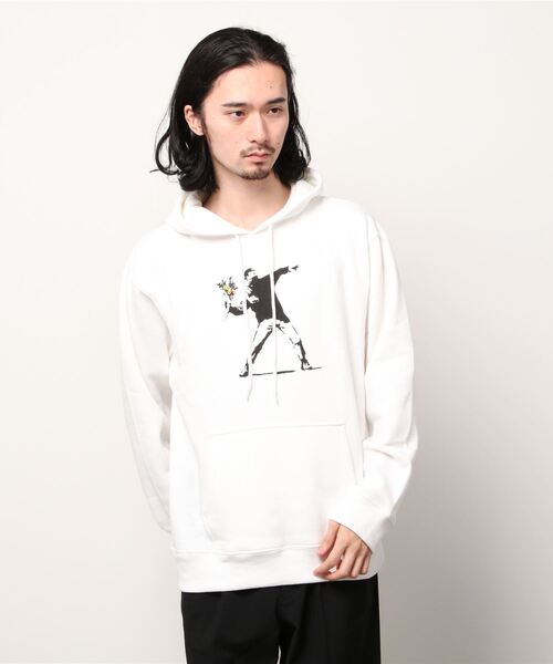 BRANDALISED（ブランダライズド）の「BRANDALISED ブランダライズド FLOWER　BOMBER P/Oパーカー（パーカー・メンズ・ブラック/杢グレー/ホワイト・MEDIUM/LARGE/X-LARGE）」の13枚目の写真