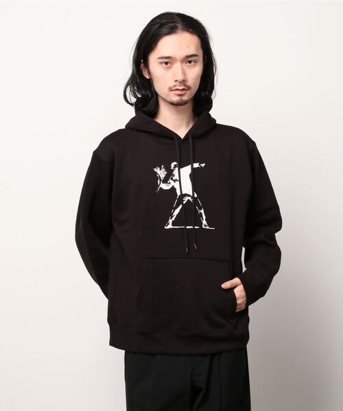 BRANDALISED（ブランダライズド）の「BRANDALISED ブランダライズド FLOWER　BOMBER P/Oパーカー（パーカー・メンズ・ブラック/杢グレー/ホワイト・MEDIUM/LARGE/X-LARGE）」の8枚目の写真