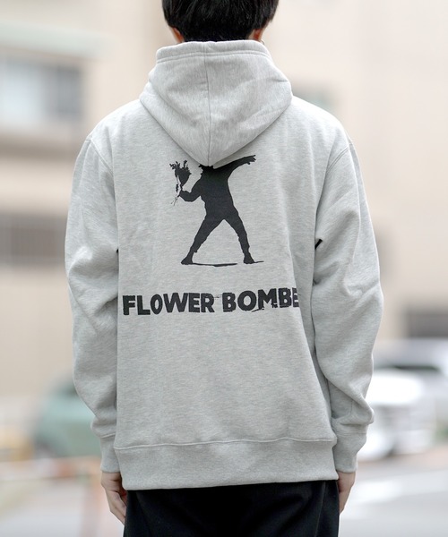 BRANDALISED（ブランダライズド）の「BRANDALISED ブランダライズド FLOWER　BOMBER P/Oパーカー（パーカー・メンズ・ブラック/杢グレー/ホワイト・MEDIUM/LARGE/X-LARGE）」の14枚目の写真