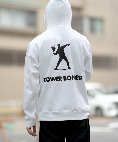 BRANDALISED（ブランダライズド）の「BRANDALISED ブランダライズド FLOWER　BOMBER P/Oパーカー（パーカー・メンズ・ブラック/杢グレー/ホワイト・MEDIUM/LARGE/X-LARGE）」の12枚目の写真