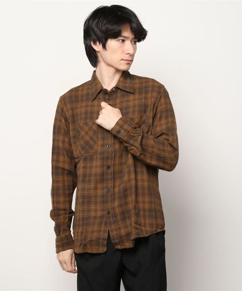 【セール】【WEB&DEPOT限定】スモール エンブロイデリー ビエラ チェック シャツ / SMALL EMBROIDERIY VIYELLA CHECK SHIRT（シャツ/ブラウス）｜AVIREX（アヴィレックス）