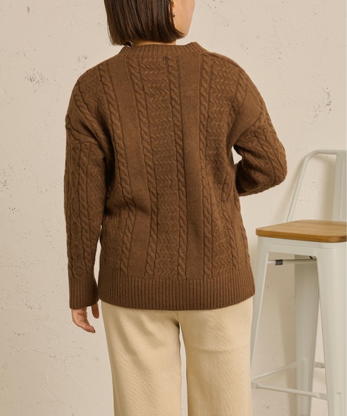 Ambre Neige（アンブルネージュ）の「セットアップ（Vネックニット×ニットパンツ）／【WEB/EC限定商品】（セットアップ・レディース・ダークブラウン/アイボリー/ライトブラウン・FREE）」の22枚目の写真